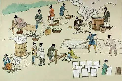 公元105年,东汉蔡伦改进造纸术,造出价廉易于书写的纸.