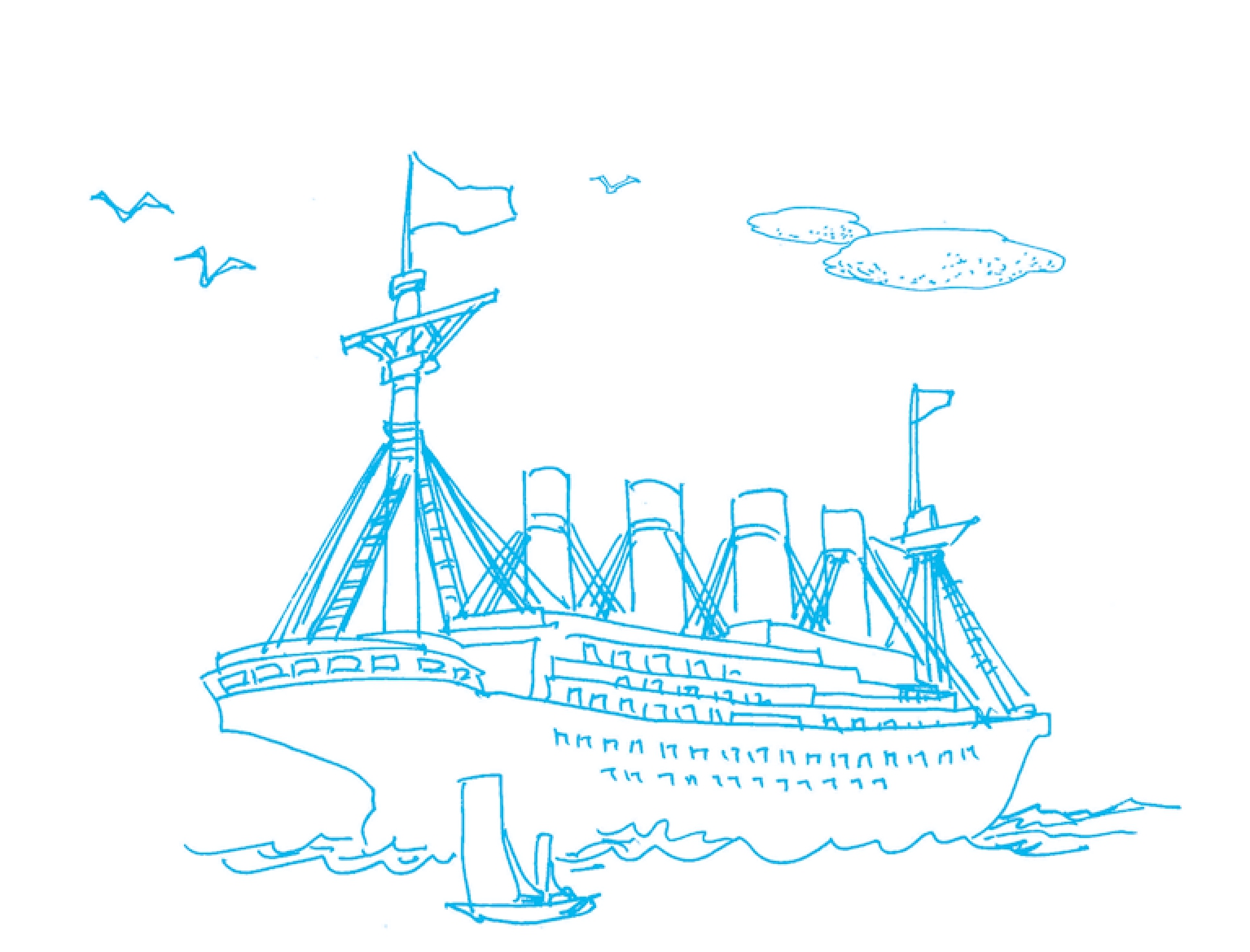 儿童沉船简笔画图片