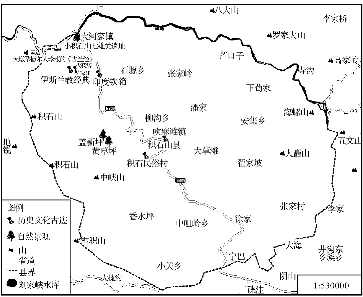 积石山县地图图片