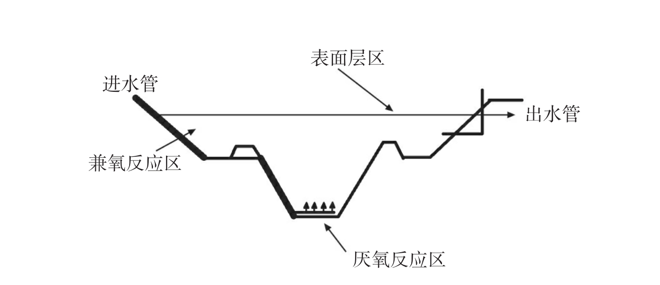 图3-14 组合式稳定塘断面结构主要经济技术指标①养猪场污水量为500