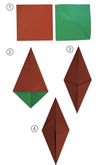 双菱形1取1张正方形的纸,折成双正方形2